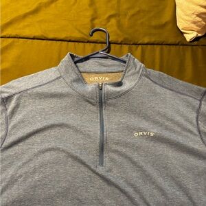 Orvis Heather Blue Zip-Up Sweater